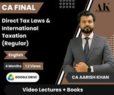 CA Final Direct Tax Laws & International Taxation (Regular) Video Lectures in English by CA Aarish Khan (Google Drive , 4 Months, 1.2 Views)